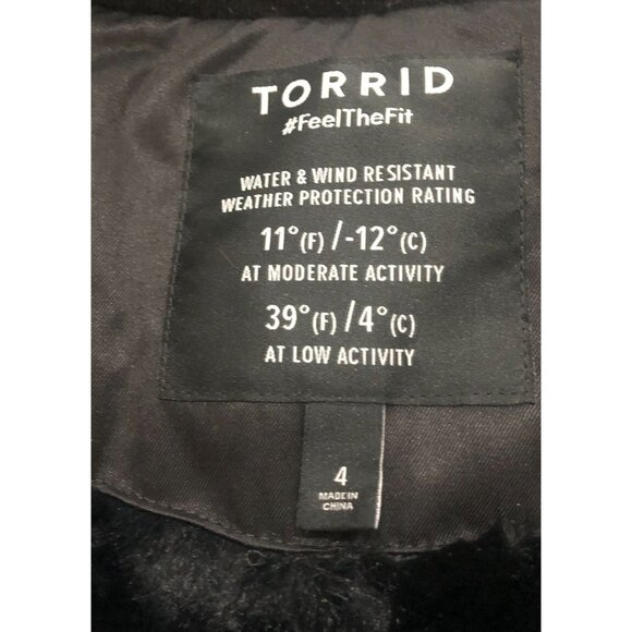 Torrid 3 in 1 Parka Coat Full Zip Hooded Black Womens Size 4 - Picture 3 of 10